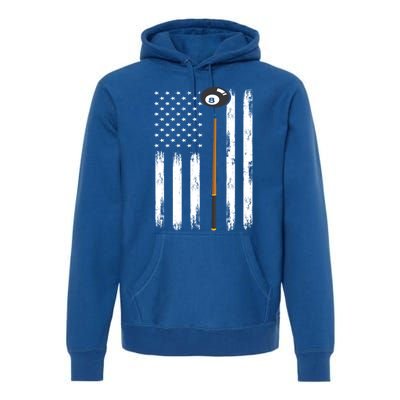 Patriotic Billiards American Flag Billiard Pool Player Gift Premium Hoodie