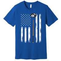 Patriotic Billiards American Flag Billiard Pool Player Gift Premium T-Shirt