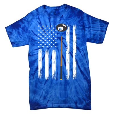 Patriotic Billiards American Flag Billiard Pool Player Gift Tie-Dye T-Shirt