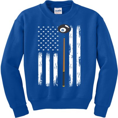 Patriotic Billiards American Flag Billiard Pool Player Gift Kids Sweatshirt