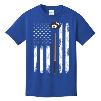 Patriotic Billiards American Flag Billiard Pool Player Gift Kids T-Shirt