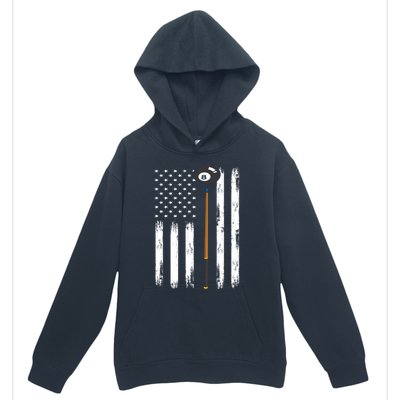 Patriotic Billiards American Flag Billiard Pool Player Gift Urban Pullover Hoodie