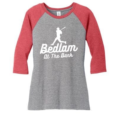 Philly Bedlam At The Bank Philadelphia Phillies Baseball Women's Tri-Blend 3/4-Sleeve Raglan Shirt