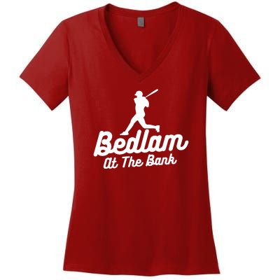 Philly Bedlam At The Bank Philadelphia Phillies Baseball Women's V-Neck T-Shirt