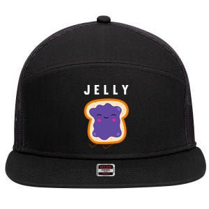 Peanut Butter And Jelly Best Friend Matching 7 Panel Mesh Trucker Snapback Hat