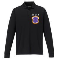 Peanut Butter And Jelly Best Friend Matching Performance Long Sleeve Polo