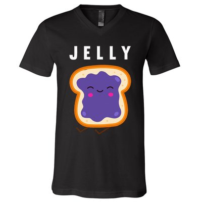 Peanut Butter And Jelly Best Friend Matching V-Neck T-Shirt