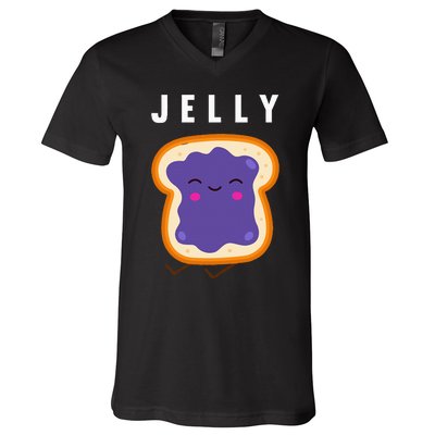 Peanut Butter And Jelly Best Friend Matching V-Neck T-Shirt