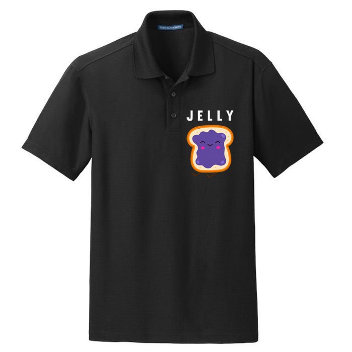 Peanut Butter And Jelly Best Friend Matching Dry Zone Grid Polo