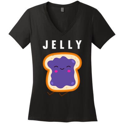 Peanut Butter And Jelly Best Friend Matching Women's V-Neck T-Shirt