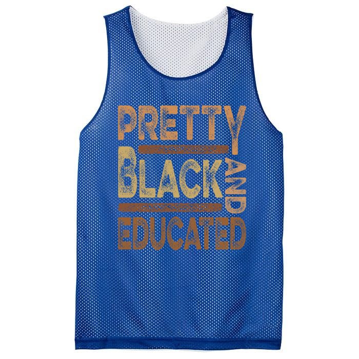 Pretty Black And Educated Melanin Black History Juneteenth Gift Mesh Reversible Basketball Jersey Tank