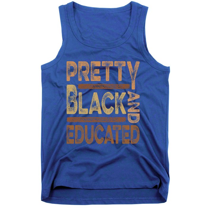 Pretty Black And Educated Melanin Black History Juneteenth Gift Tank Top