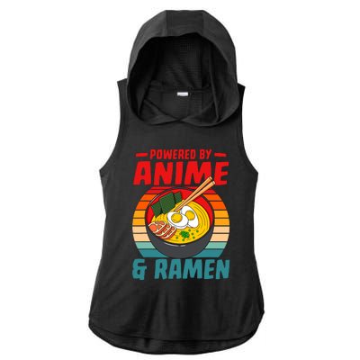 Powered By Anime & Ra Love Noodles Ladies PosiCharge Tri-Blend Wicking Draft Hoodie Tank