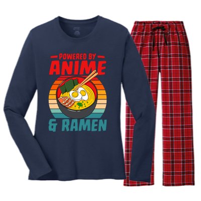 Powered By Anime & Ra Love Noodles Women's Long Sleeve Flannel Pajama Set 