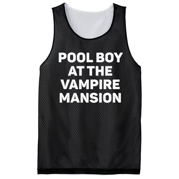 Pool Boy At The Vampire Mansion Funny Emo Vamp Goth Way Mesh Reversible Basketball Jersey Tank