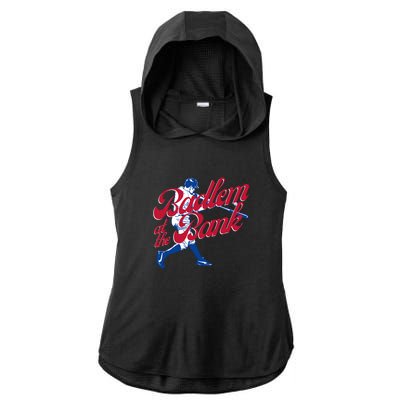 Philly Bedlam At The Bank Philadelphia Phillies Baseball Ladies PosiCharge Tri-Blend Wicking Draft Hoodie Tank