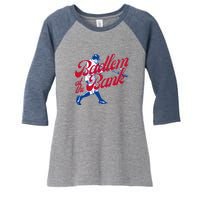 Philly Bedlam At The Bank Philadelphia Phillies Baseball Women's Tri-Blend 3/4-Sleeve Raglan Shirt