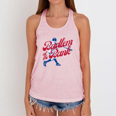 Philly Bedlam At The Bank Philadelphia Phillies Baseball Women's Knotted Racerback Tank