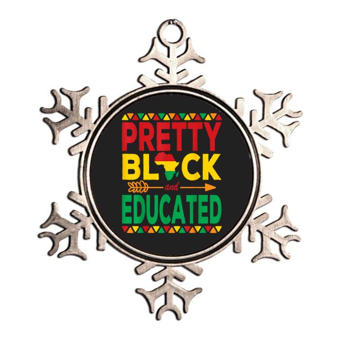 Pretty Black And Educated Black Strong African American Metallic Star Ornament