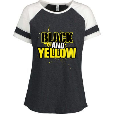 Pittsburgh Black And Yellow Pennsylvania Enza Ladies Jersey Colorblock Tee