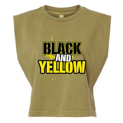 Pittsburgh Black And Yellow Pennsylvania Garment-Dyed Women's Muscle Tee