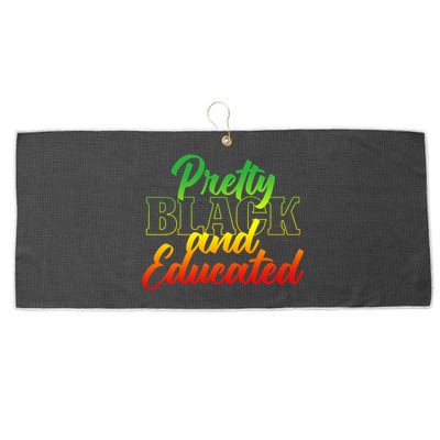 Pretty Black And Educated Melanin Bhm Black History Month Cool Gift Large Microfiber Waffle Golf Towel