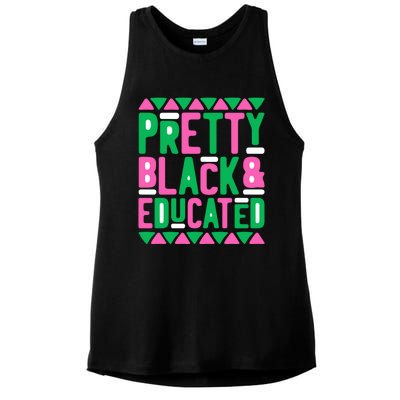 Pretty Black And Educated Melanin Queen Black History Month Gift Ladies PosiCharge Tri-Blend Wicking Tank