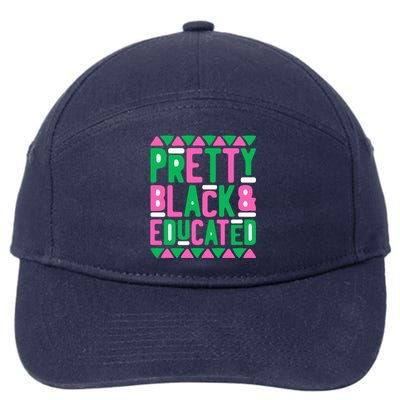 Pretty Black And Educated Melanin Queen Black History Month Gift 7-Panel Snapback Hat