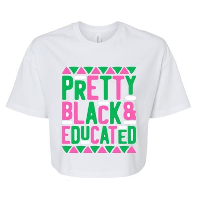 Pretty Black And Educated Melanin Queen Black History Month Gift Bella+Canvas Jersey Crop Tee