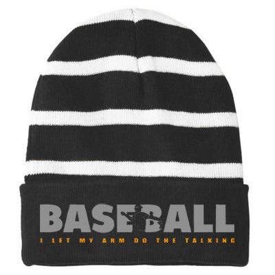 Pitcher Baseball Apparel Baseball Striped Beanie with Solid Band