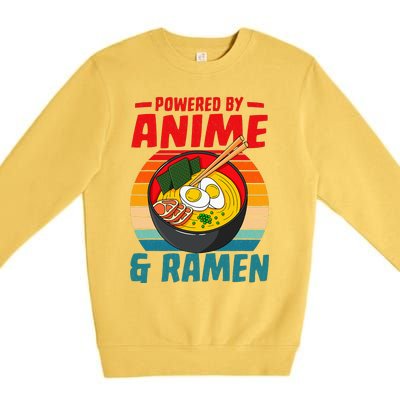 Powered By Anime & Ra Love Noodles  Premium Crewneck Sweatshirt