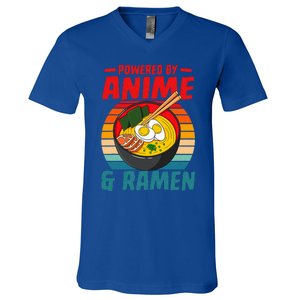 Powered By Anime & Ra Love Noodles  V-Neck T-Shirt