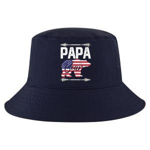 Papa Bear American Flag 4th Of July Father's Day Gift Dad Cool Comfort Performance Bucket Hat