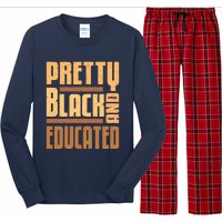 Pretty Black And Educated Black History Month Blm Melanin Long Sleeve Pajama Set