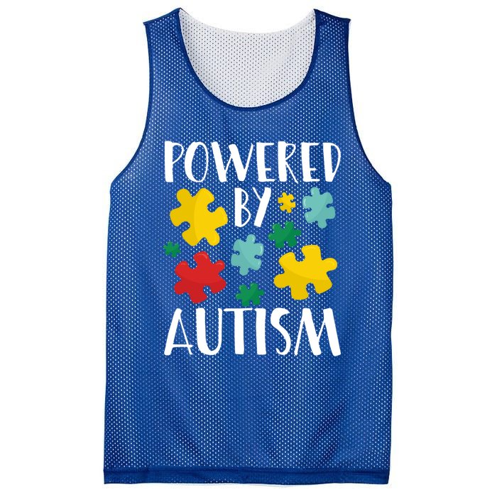 Powered By Autism Be Kind Autism Awareness Cute Gift Mesh Reversible Basketball Jersey Tank