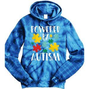 Powered By Autism Be Kind Autism Awareness Cute Gift Tie Dye Hoodie