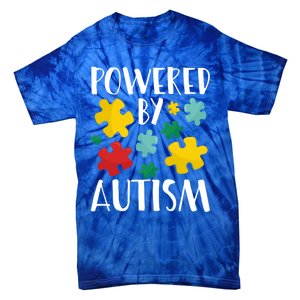 Powered By Autism Be Kind Autism Awareness Cute Gift Tie-Dye T-Shirt