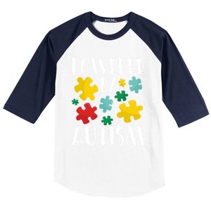 Powered By Autism Be Kind Autism Awareness Cute Gift Baseball Sleeve Shirt