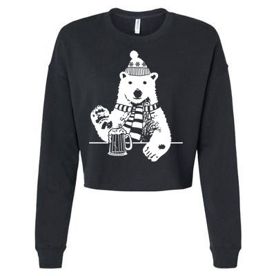 Polar Bear Beer Cropped Pullover Crew