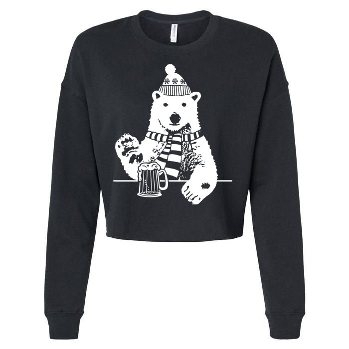 Polar Bear Beer Cropped Pullover Crew