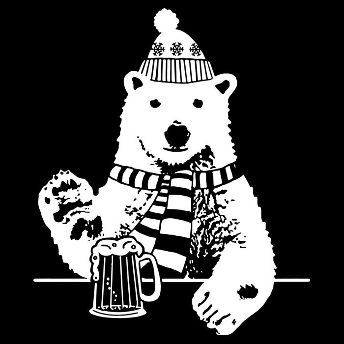 Polar Bear Beer Cropped Pullover Crew