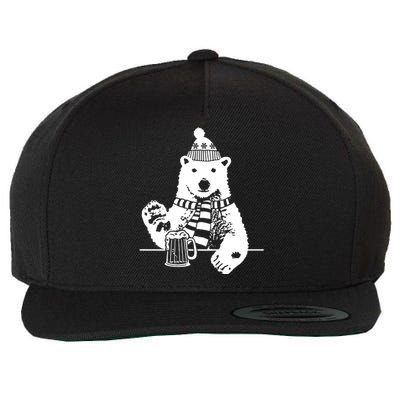 Polar Bear Beer Wool Snapback Cap