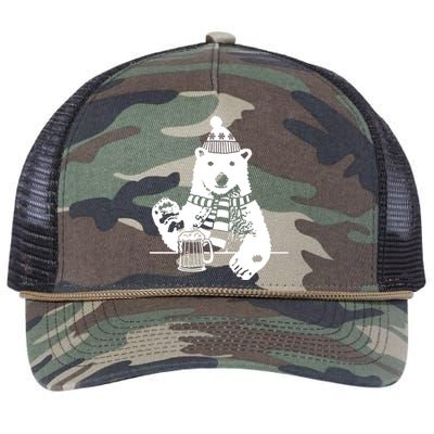 Polar Bear Beer Retro Rope Trucker Hat Cap