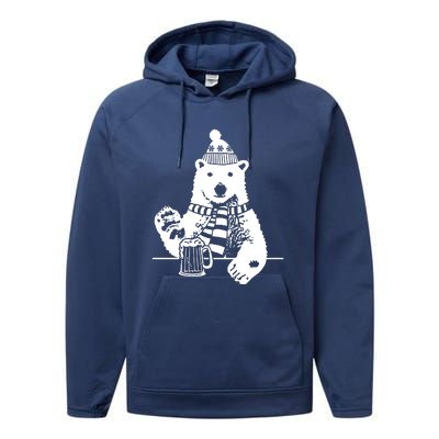 Polar Bear Beer Performance Fleece Hoodie