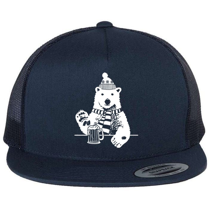 Polar Bear Beer Flat Bill Trucker Hat