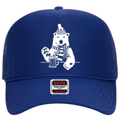 Polar Bear Beer High Crown Mesh Back Trucker Hat