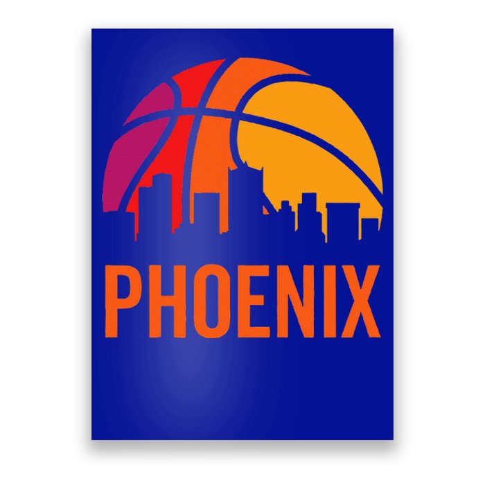 Phoenix Basketball BBall Vintage Retro Sunset Game Fan Poster