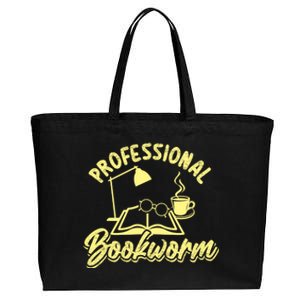 Professional Bookworm Bookish Reading Funny Book Lover Cute Gift Cotton Canvas Jumbo Tote