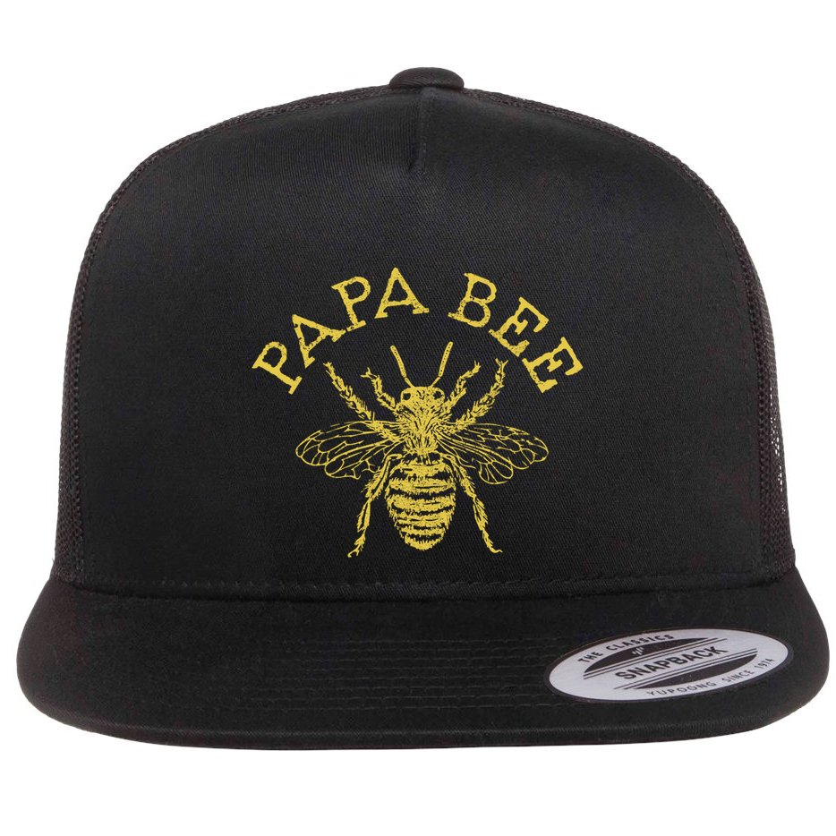 Papa Bee Beekeeper Funny FatherS Day Bee Lover Gift Flat Bill Trucker Hat