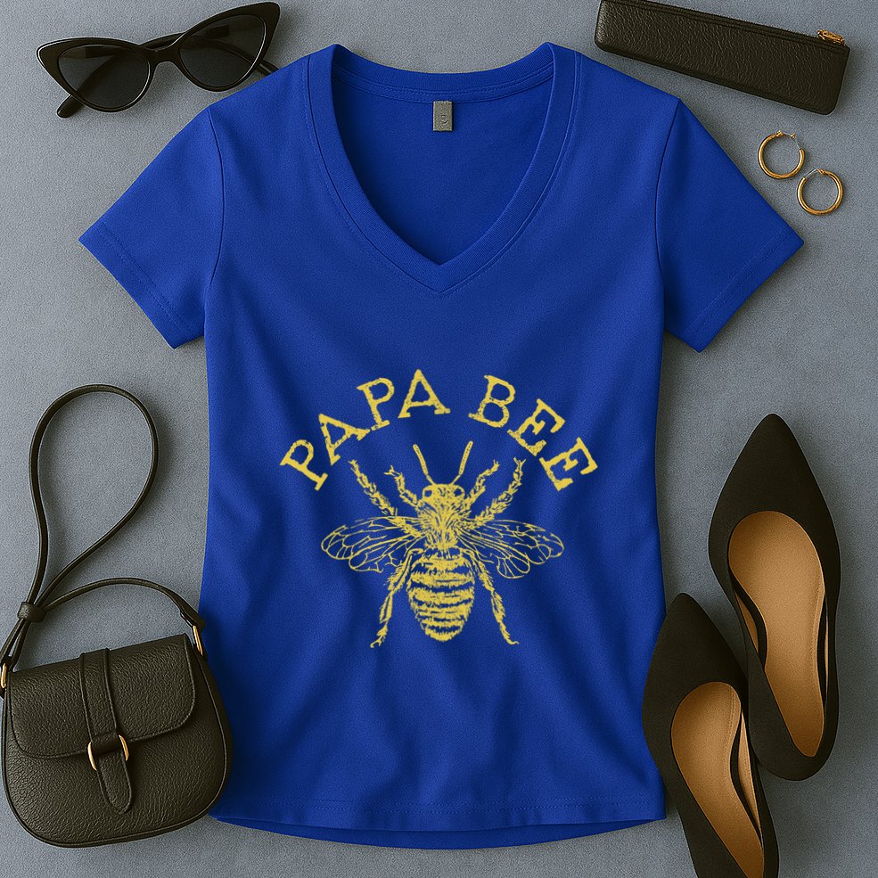 Papa Bee Beekeeper Funny FatherS Day Bee Lover Gift Women's V-Neck T-Shirt